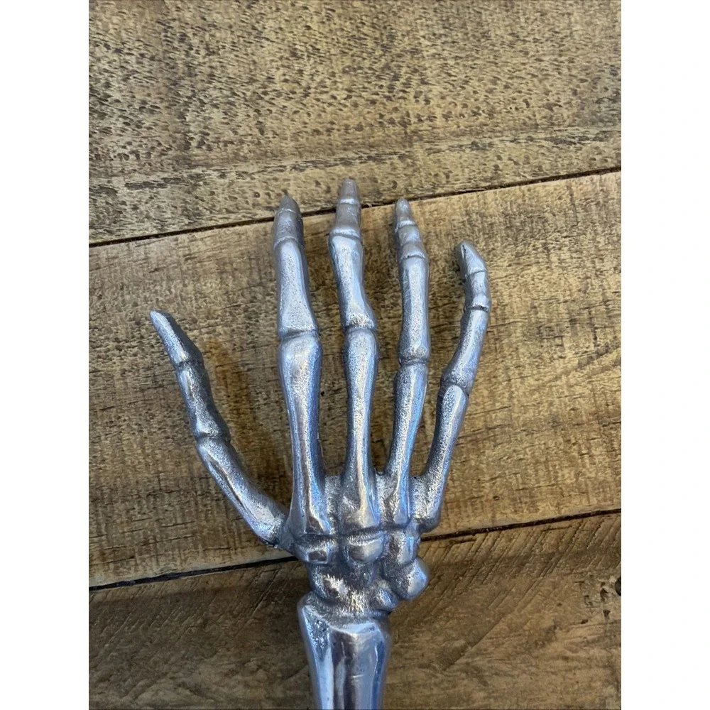 Pottery Barn Skeleton Hands Serving Set Halloween - Metal Salad Servers